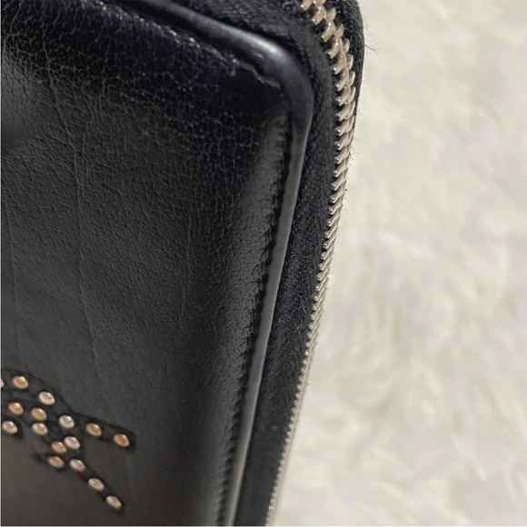 Yves Saint Laurent Black Wallet with Gold Accents - Picture 12 of 13